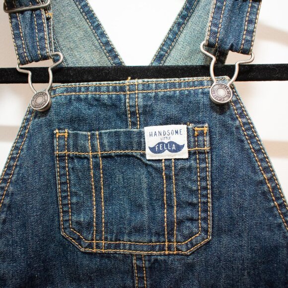 Carter's Toddler Button Bottom Denim Overalls 24Mo - Picture 3 of 6